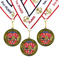 thumbnail image 1 of All Quality Soccer Wreath Design Medals - 1st, 2nd, 3rd Place - 9 Piece Set (3 Pack), 1 of 5