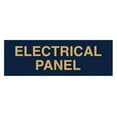 thumbnail image 1 of All Quality Standard Electrical Panel Sign - Navy Blue / Gold - Small 2" x 6", 1 of 4