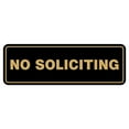 thumbnail image 1 of All Quality Standard No Soliciting Sign - Black / Gold - Large 3" X 9", 1 of 5