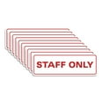 thumbnail image 1 of All Quality Standard Staff Only Wall or Door Sign | Easy Installation | Office Workplace Signs | Enhanced Security ‌ - White/Red - Small (10 Pack), 1 of 9