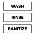 thumbnail image 1 of All Quality Standard WASH RINSE SANITIZE Set of 3 Bay Sink Signs - Restaurant & Commercial Kitchen Sink Signs - Easy to Install - White (Large), 1 of 7