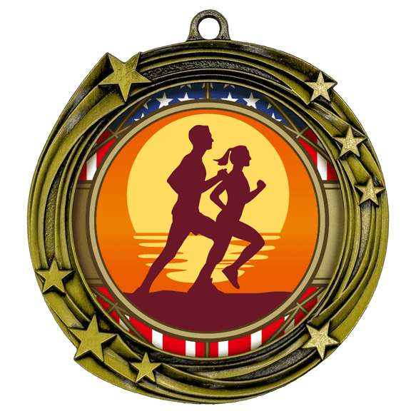All Quality Stars Design Running Medal - 1st, 2nd, 3rd Place - 3 Piece Set (1 Pack)