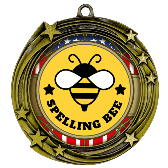 All Quality Stars Design Spelling Bee Medal - 1st, 2nd, 3rd Place - 15 Piece Set (5 Pack)