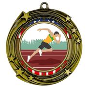 All Quality Stars Design Track and Field Medal  male - 1st, 2nd, 3rd Place - 3 Piece Set 1 Pack