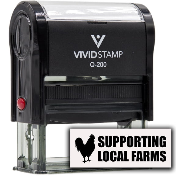 All Quality Supporting Local Farms Self-Inking Rubber Stamp | Handcrafted Products (Black Ink) - Q-200
