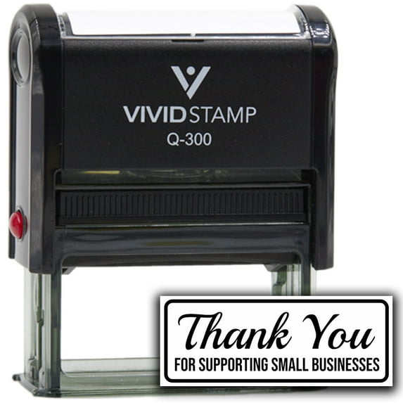 All Quality Thank You For Supporting Small Businesses Self-Inking Rubber Stamp | Business and Packaging Stamps (Black Ink) - Q-300