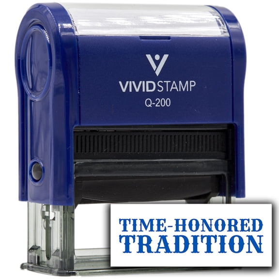 All Quality Time-Honored Tradition Self-Inking Rubber Stamp | Handcrafted Products (Blue Ink) - Q-200