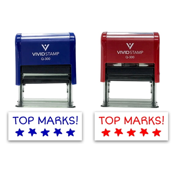 All Quality Top Marks! Self-Inking Rubber Stamp Motivational Teacher Stamps | Homework And Grading | Classroom Supplies (Black Ink) - Q-300