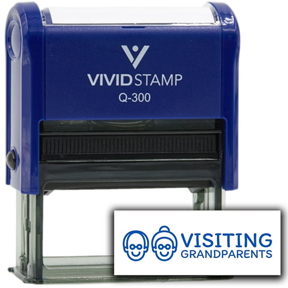 All Quality Visiting Grandparents Self-Inking Rubber Stamp | Agenda Planning Stamps (Blue Ink) - Q-300