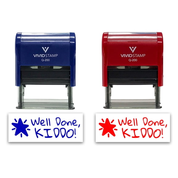 All Quality Well Done, Kiddo! Self-Inking Rubber Stamp Motivational Teacher Stamps | Homework And Grading | Classroom Supplies (Red Ink) - Q-200