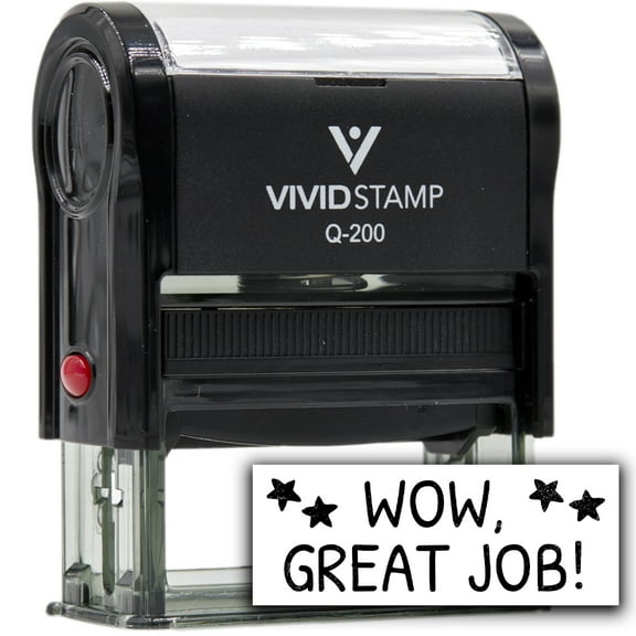 All Quality Wow, Great Job! Self-Inking Rubber Stamp Motivational Teacher Stamps | Homework And Grading | Classroom Supplies (Black Ink) - Q-400