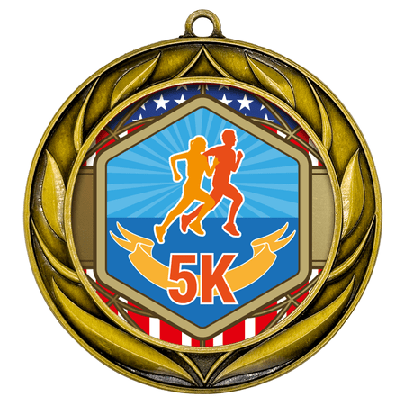 All Quality Wreath Design 5k Medal - 1st, 2nd, 3rd Place - 3 Piece Set (1 Pack)