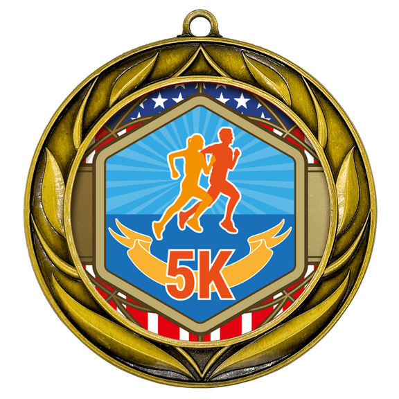 All Quality Wreath Design 5k Medal - 1st, 2nd, 3rd Place - 9 Piece Set (3 Pack)