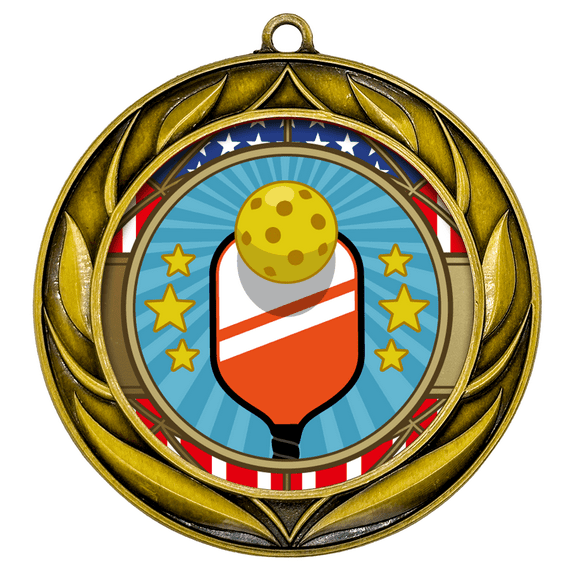 All Quality Wreath Design Pickleball Medal | Competition | High Quality Metal Medal - 1st, 2nd, 3rd Place - 30 Piece Set (10 Pack)