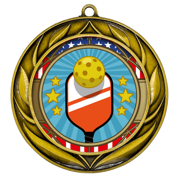 All Quality Wreath Design Pickleball Medal | Competition | High Quality Metal Medal - 1st, 2nd, 3rd Place - 9 Piece Set (3 Pack)