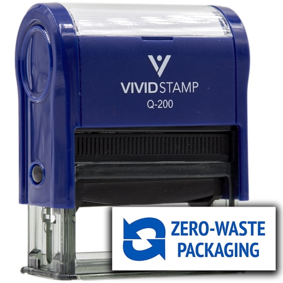 All Quality Zero-Waste Packaging Self-Inking Rubber Stamp (Blue Ink) - Q-200