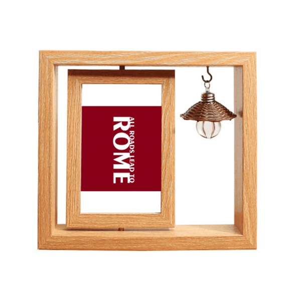 All Roads Lead Art Deco  Fashion Wooden Rotating Picture Photo Frame 4x6