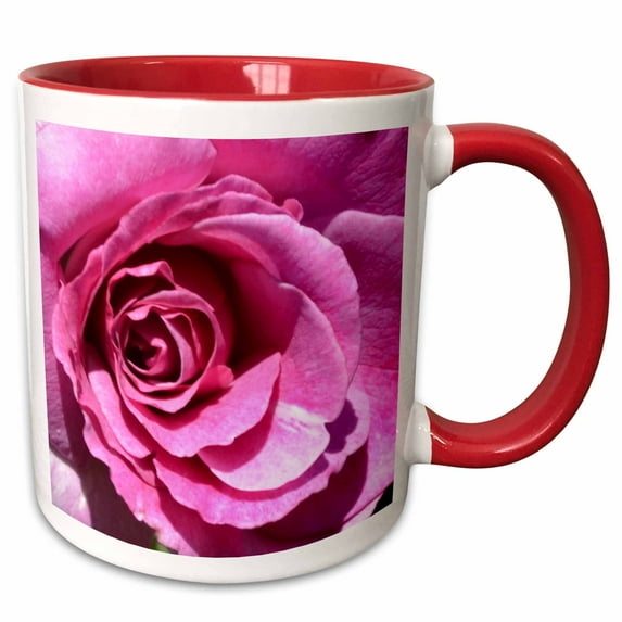 3drose, All Rosy Flowers Macro Photography, 11oz Two-tone Red Mug