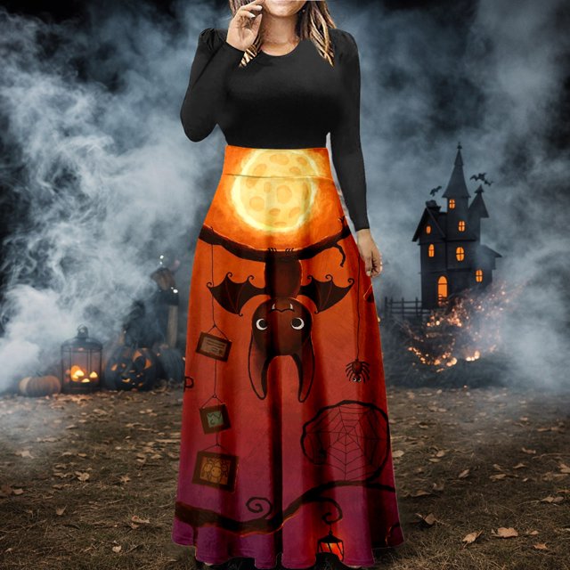 All Saints' Day Sundresses for Women 2024 Halloween Red Dress Dress