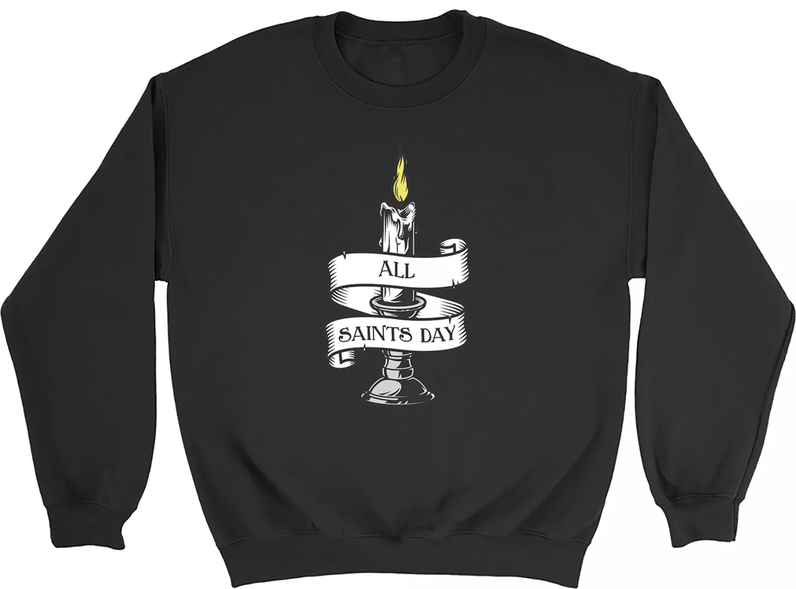 All Saints Day Sweatshirt Men Women Vintage Candle Holder with Flame