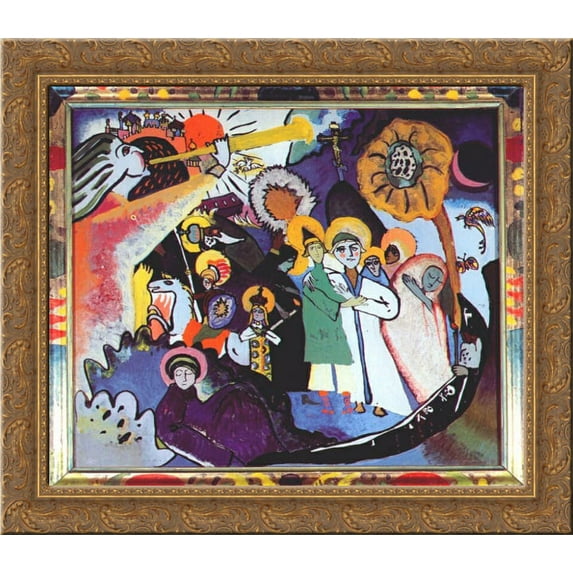 All Saints day I 24x20 Gold Ornate Wood Framed Canvas Art by Wassily Kandinsky