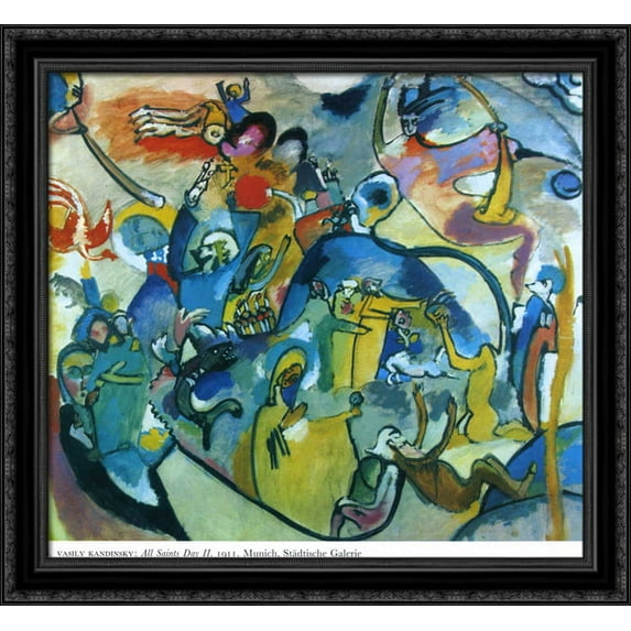All Saints day II 30x28 Large Black Ornate Wood Framed Canvas Art by Wassily Kandinsky