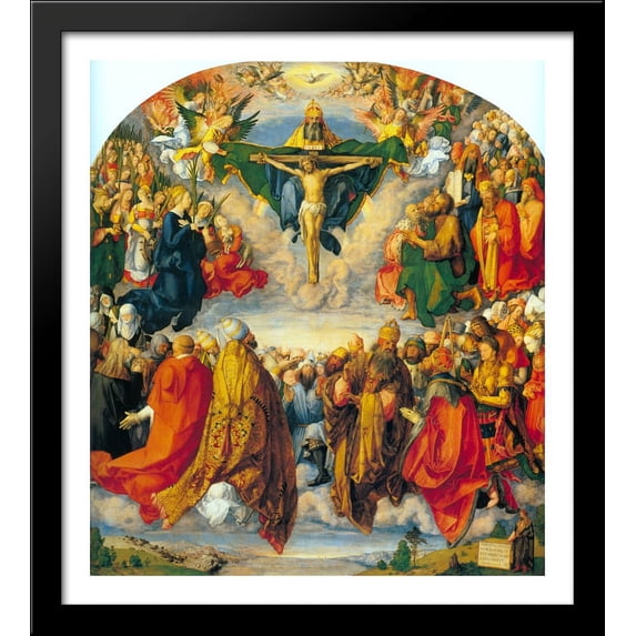 All Saints picture 28x32 Large Black Wood Framed Print Art by Albrecht Durer