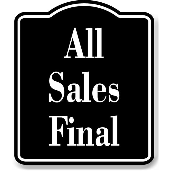 All Sales Final Elegant BLACK Aluminum Composite Sign, 20"x24"