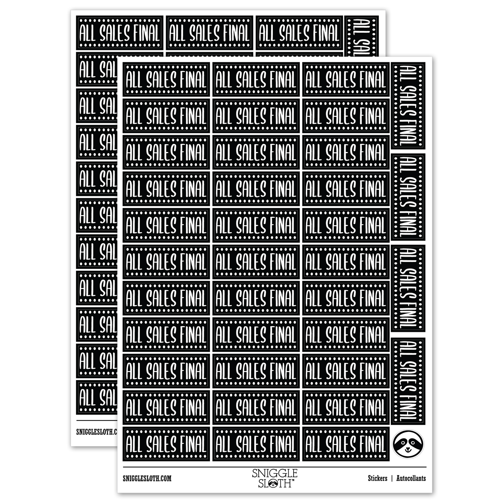All Sales Final Sticker Set - Black - Matte Finish - 1.5