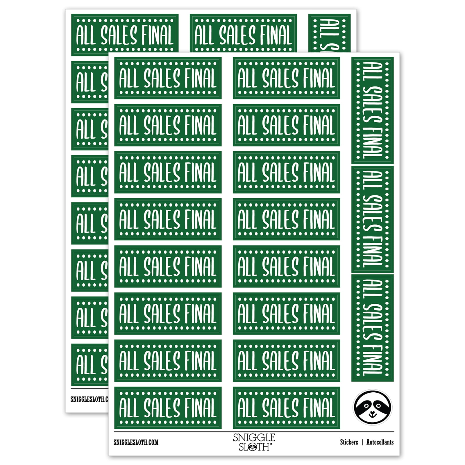 Final Version Sticker All Sales Final Sticker Set - Dark Green - Matte Finish - 2.00