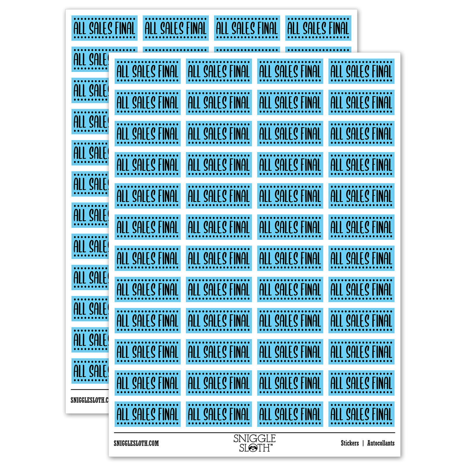 All Sales Final Sticker Set - Light Blue - Matte Finish - 1.25