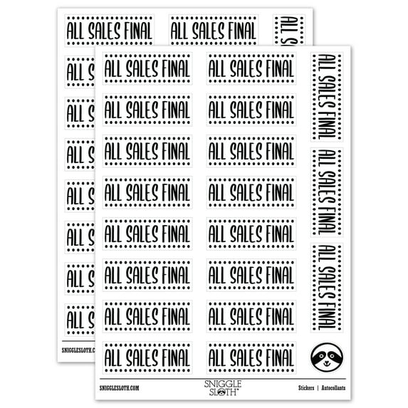All Sales Final Sticker Set - White - Matte Finish - 2.00" Large
