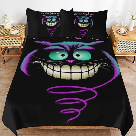 All Season 3 Pieces Alice in Wonderland Bedding Comforter Set Quilt Cover with 2 Pillowcase 86"x70"