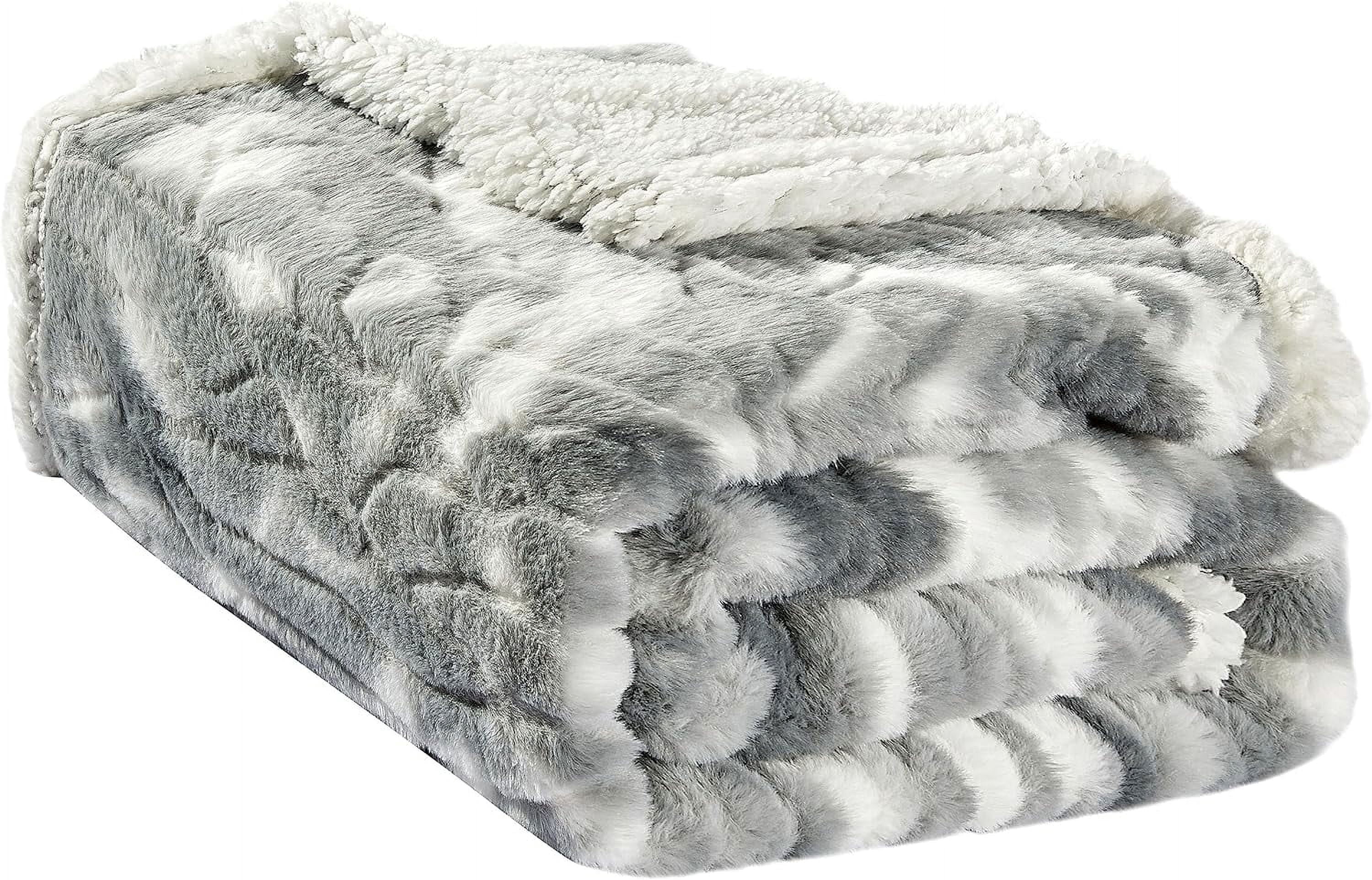 All-Season Blanket- Plush- Decorative Throw, Perfect for Lounging, 50 x 60 inches, Alaska Gray Sherpa Throw Blanket
