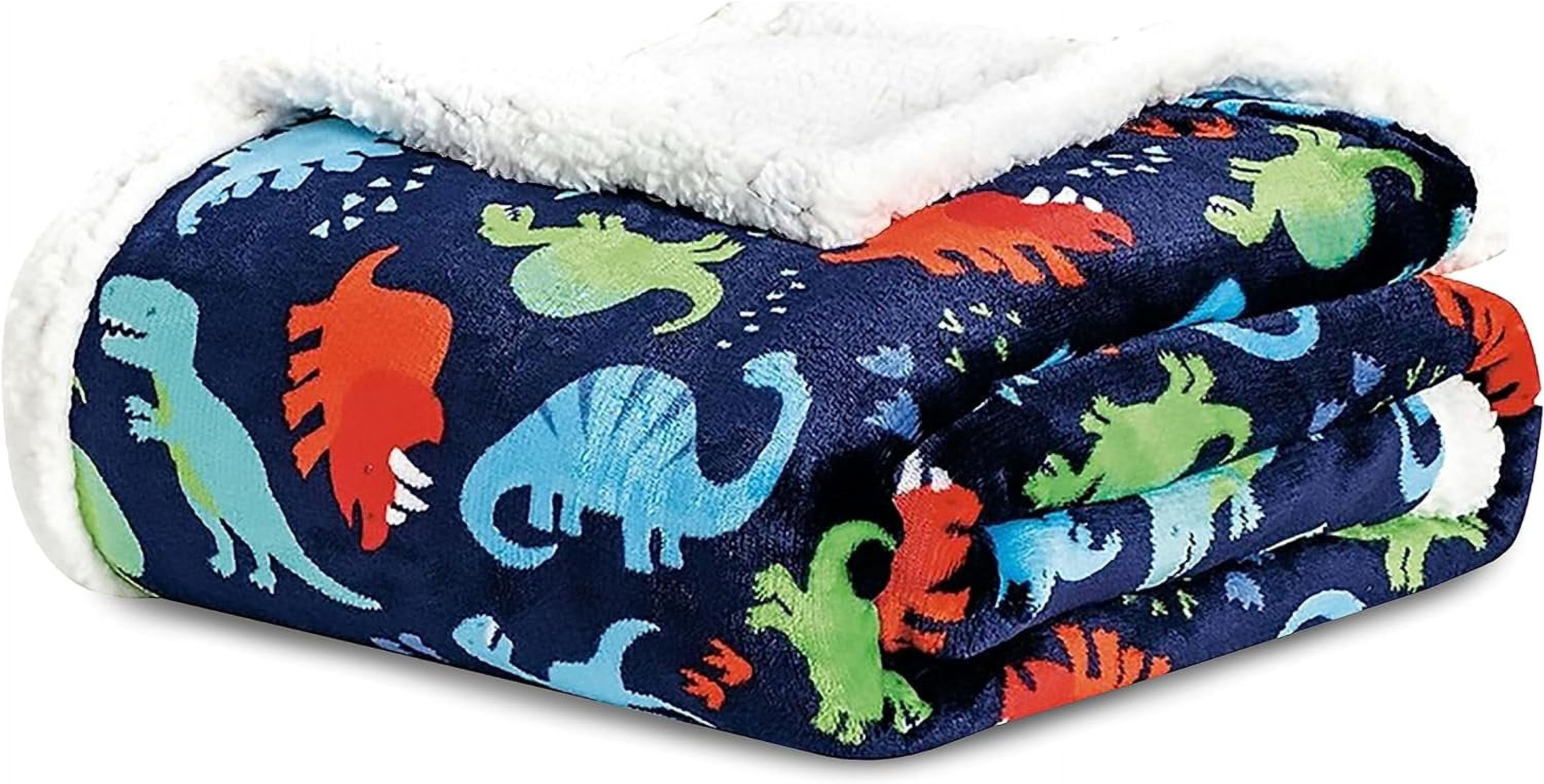 Elegant Comfort Reversible Sherpa Throw Blanket - Plush, Soft, Cozy, All-Season Kids Decorative Gift 50 x 60 inches Navy