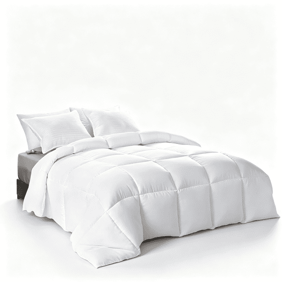 All-Season Comforter Insert with Checkered Quilting, Soft Skin-Friendly Plus Size Bedding for Hotel and Guest Room Beds, Bohemian Style