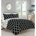 thumbnail image 1 of All-Season Comforter Set - Reversible 3-Piece Bedding with Super Soft Down Alternative Fill - King/California King Size, Perfect for Year-Round Use, Quatrefoil Black/White, 1 of 5