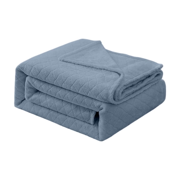 All-Season Cooling Blanket with Lightweight Thermal Design, Breathable Machine Washable Polyester Bed Throw in Blue for Year Round Use