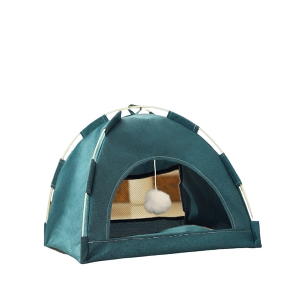 All-Season Covered Cat Bed, Cozy Pet Tent Cave with Soft Cushion for Indoor Cats, Washable Enclosed Sleeping House