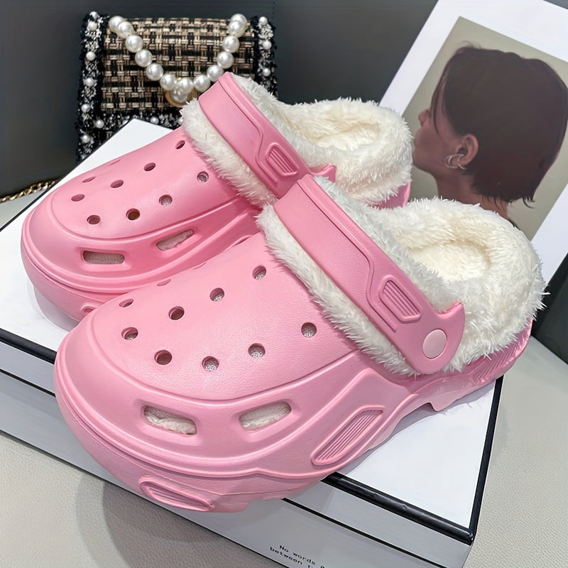 AllSeason Cozy Plush Slippers NonSlip EVA Platform Easy SlipOn