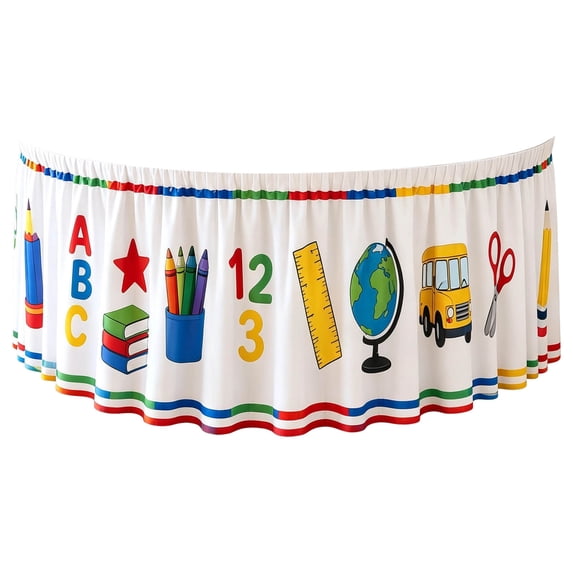 All Season Decorative Polyester Table Skirt 180x75cm, Elegant Round Rectangle Cover For Home Holiday Entertaining