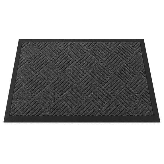 All-Season Doormat,Natural Rubber, 100% Waterproof, Stain Fade Resistant, Low Profile Indoor Outdoor Door Mats, Easy Clean, 29x17 Gray Diamond