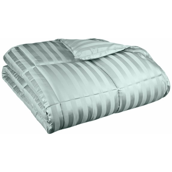 All Season Down Alternative 1 inch Stripes Comforter Jade / Full/Queen