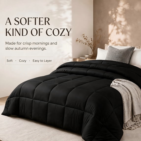 All‑Season Down Alternative Comforter, Lightweight Soft Quilted Bed Comforter Duvet Insert for All Year, Multiple Sizes & Colors Available