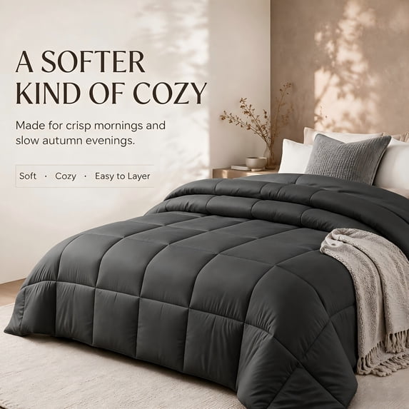 All‑Season Down Alternative Comforter, Lightweight Soft Quilted Bed Comforter Duvet Insert for All Year, Multiple Sizes & Colors Available