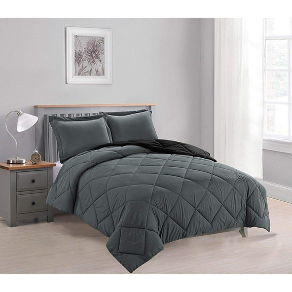 All Season Down Alternative Reversible 3-Piece Comforter Bedding Set