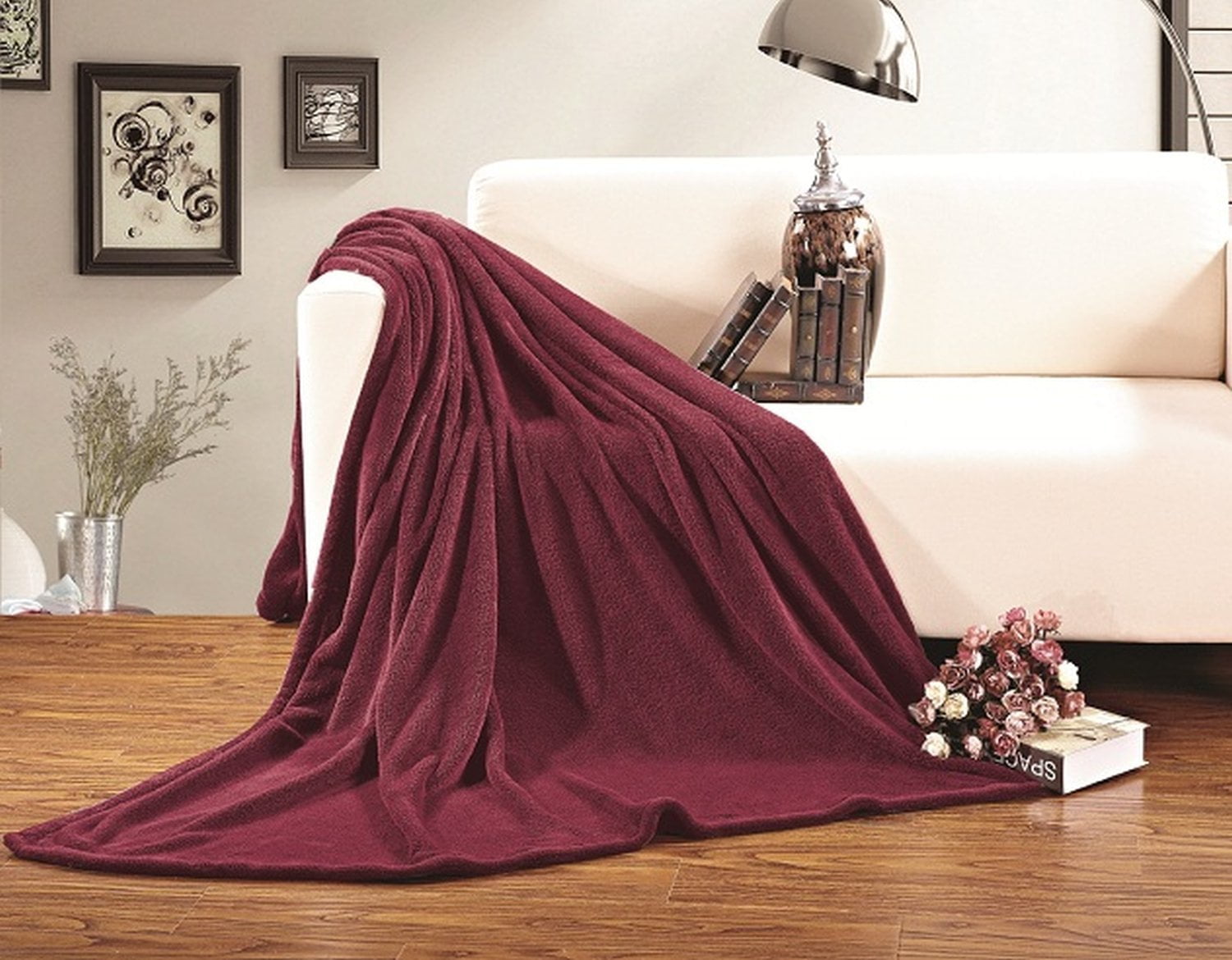 All Season FLEECE BLANKET All SiZes FullQueen Burgundy