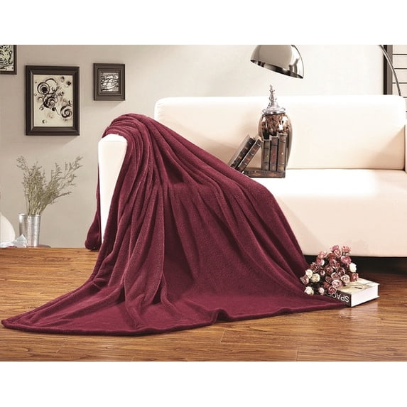 All Season FLEECE BLANKET All SiZes FullQueen Burgundy