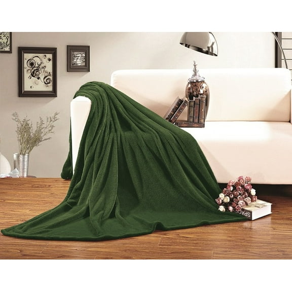 All Season FLEECE BLANKET All Sizes KING/CAL KING Green