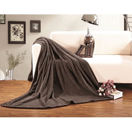 All Season FLEECE BLANKET All Sizes Twin/Twin XL Chocolate Brown